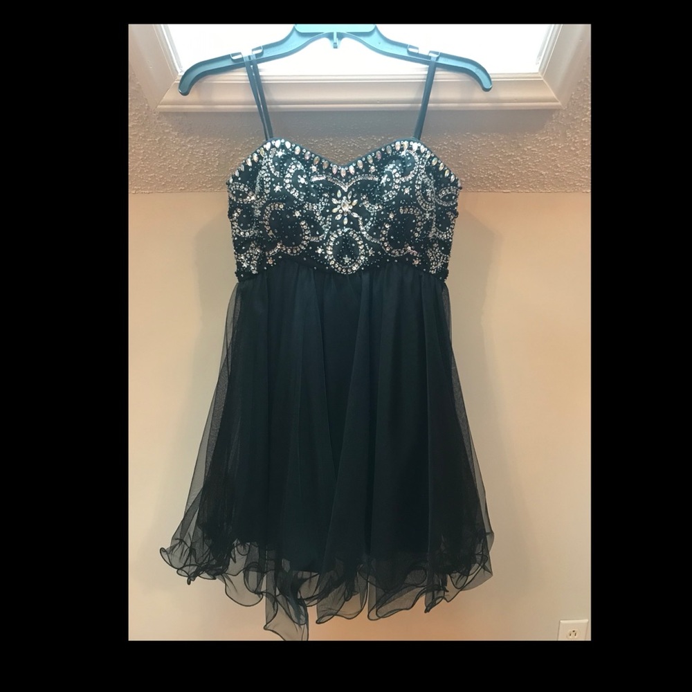 Black formal mini dress